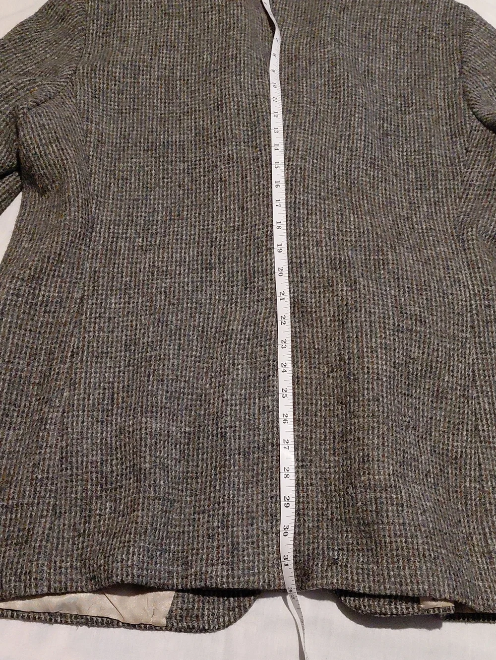 Vintage Norm Thompson Gray Harris Tweed Sport Coat 44R Dark Academia